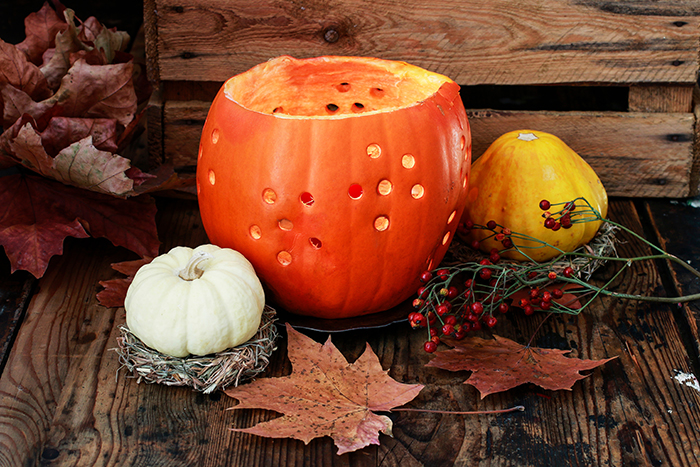 Pumpkin with decorative holes