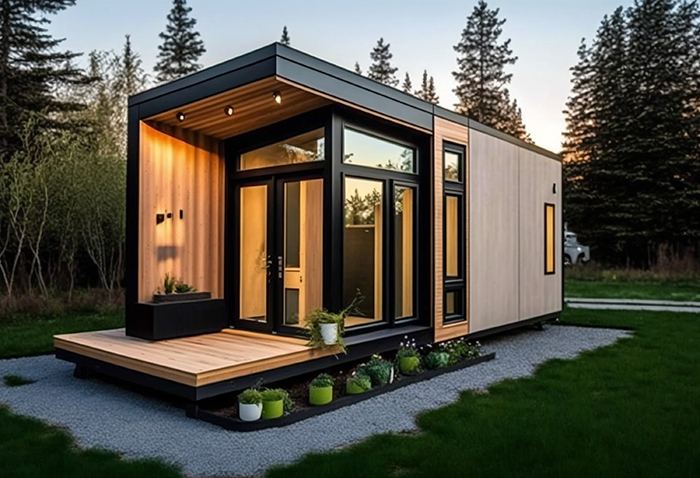 Tiny house seen from outside