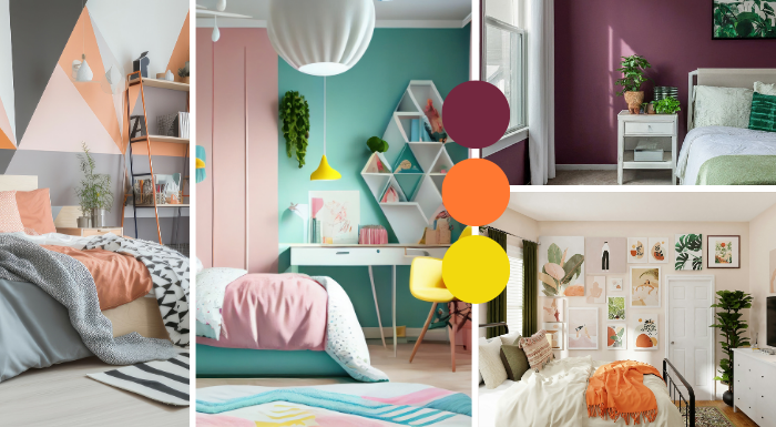 4 colourful bedrooms