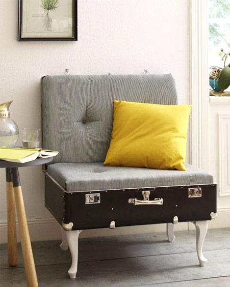Valise transformée en fauteuil