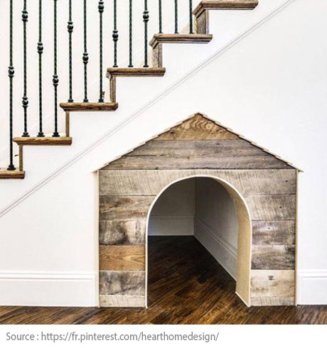 Sous l’escalier : la niche