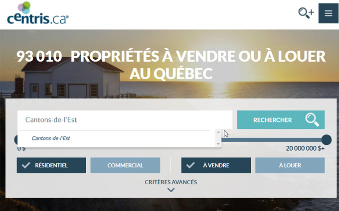 Recherche sur Centris.ca