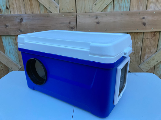 DIY insulated cooler cat house