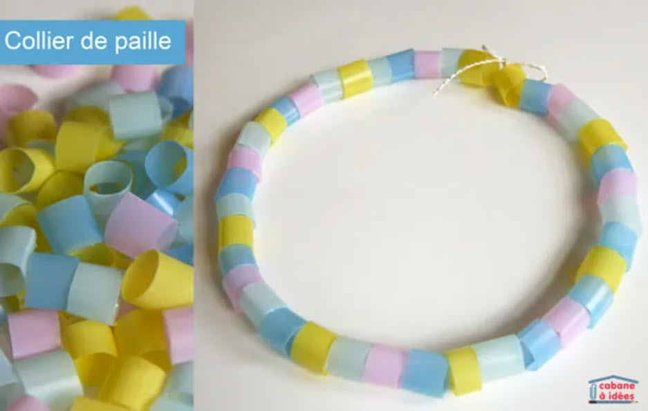Necklace made with straws