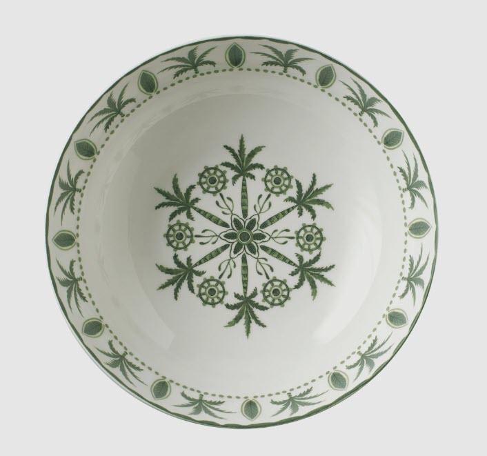 White and green plate