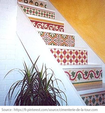 Carreaux de ciment - Une montée haut en couleur