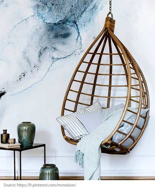 Tendances déco : 10 objets indispensables! - Le fauteuil suspendu